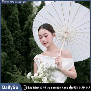 Dù giấy cổ điển nan tre trắng cho ảnh cưới cosplay Dù Giấy Cổ Điển Nan Tre，Chất liệu Nan Tre / Giấy， Lý Tưởng