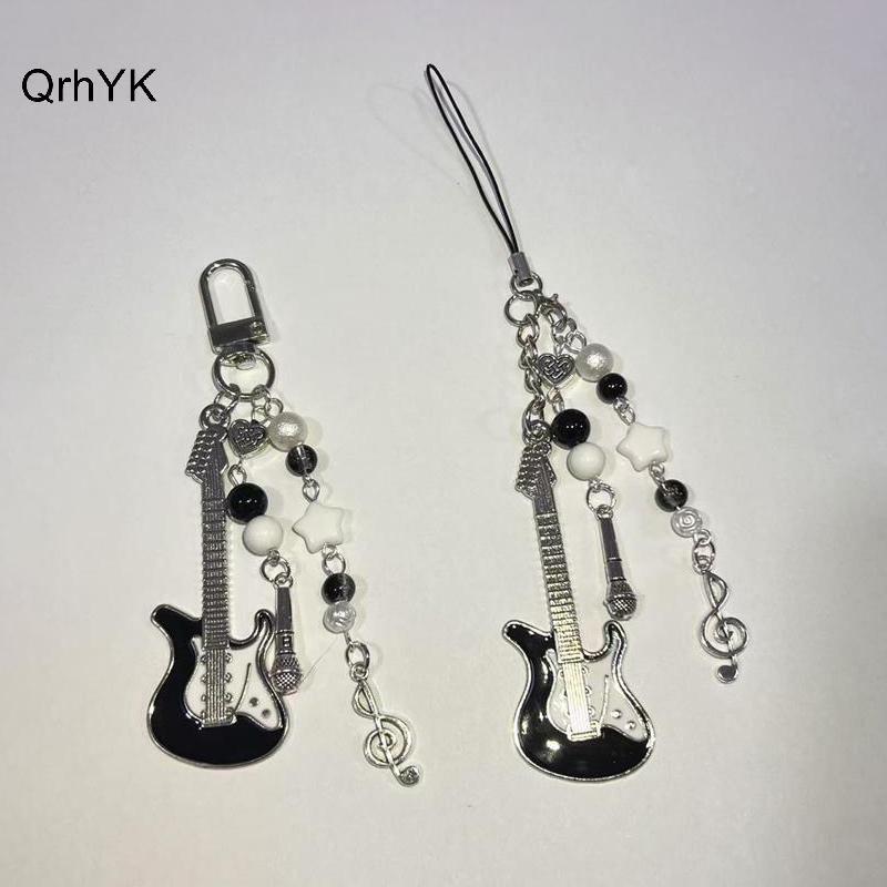 Thời Trang Nhà Máy Dễ Thương Đàn Guitar Micro Hạt Điện Thoại Di Động Dây Xích Quyến Rũ Ngọt Móc Khóa Bapa Âm Nhạc Note Mặt Dây Chuyền Túi Treo Trang Trí Cô Gái Quà Tặng QrhYK