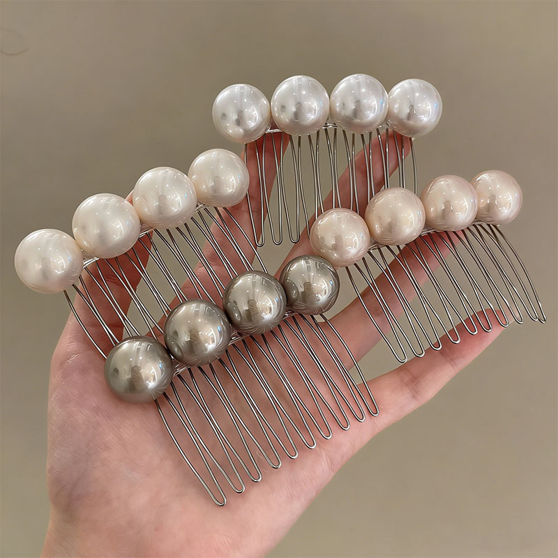 Lược ngọc trai đơn giản phong cách Hàn Quốc, kẹp tóc đa năng cao cấp, giúp tạo kiểu tóc đẹp