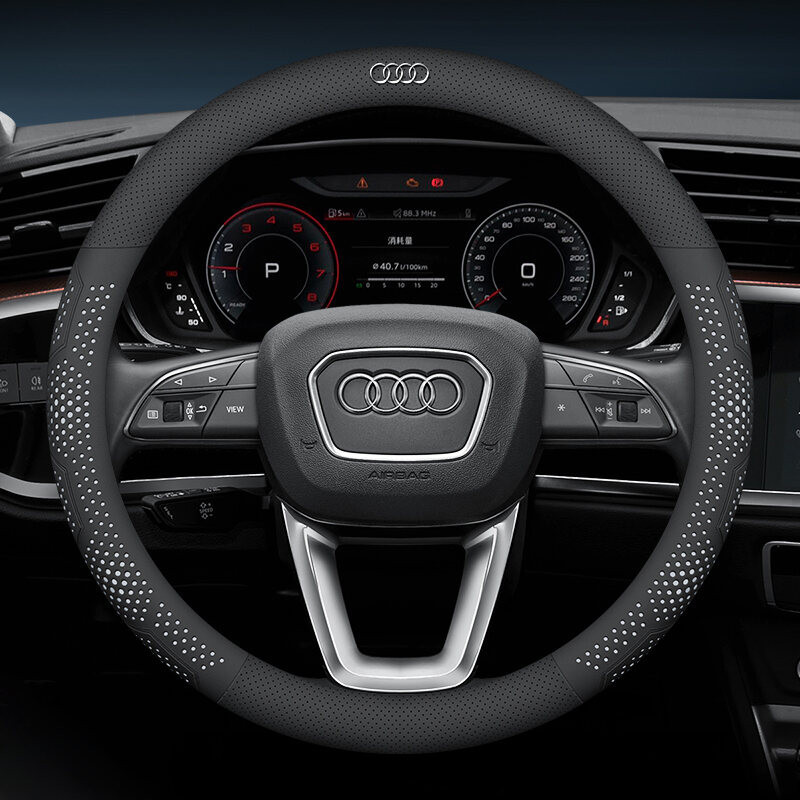 Bọc Vô Lăng Siêu Mỏng Ô Tô, Da Siêu Mỏng Chống Trơn Trượt Và Hút Mồ Hôi Cho Xe Audi Sline A3 A4 A5 A6 A7 A8 Q2 Q3 Q5 Q7 TT Vỏ Vô Lăng Đa Năng Ô Tô Chất Lượng Cao
