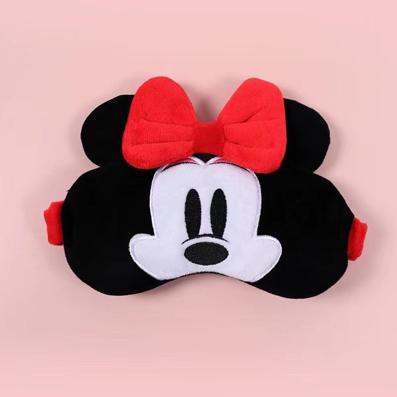 Disney Mặt nạ che mắt Mickey Minnie hoạt hình dễ thương, băng đô tóc 2 trong 1, mặt nạ ngủ công dụng kép