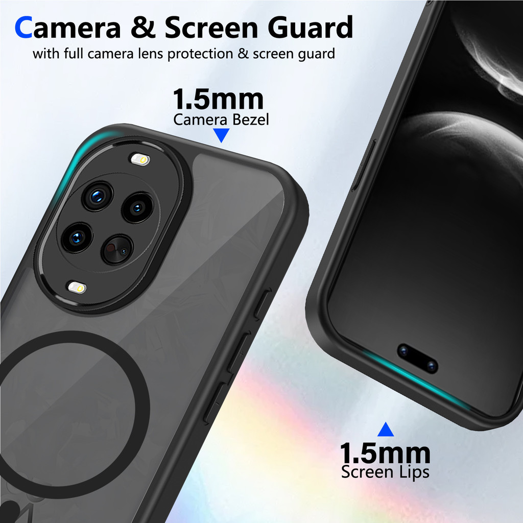 Ốp lưng Huawei Nova 14 Pro Vỏ thu hút từ tính màu đen mờ cho Ốp điện thoại Huawei Nova 14 5G