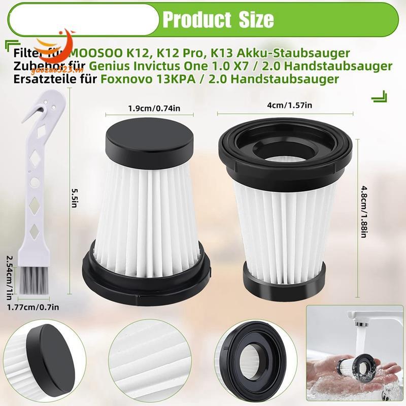 [gaozuo523.vn] Bộ lọc HEPA cho K12 K12Pro K13 cho Genius Invictus .0 X7 2.0 Máy hút bụi cầm tay thay thế không dây