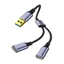 Yoo Nylon bện USB 2 0 1 Cổng đầu vào 2 hoặc 3 để kết nối đồng thời