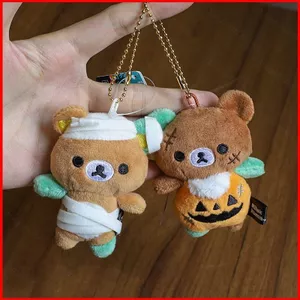 BH2 Rilakkuma Plushie Halloween Phiên bản giới hạn Túi gấu bí ngô sang trọng dễ thương Charm HB2