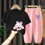 Thỏ Hoạt Hình Dễ Thương Bộ Trang Phục Trẻ Em Áo Thun Tay Ngắn Và Quần Dài Thường Ngày Mặc Đồ Chơi