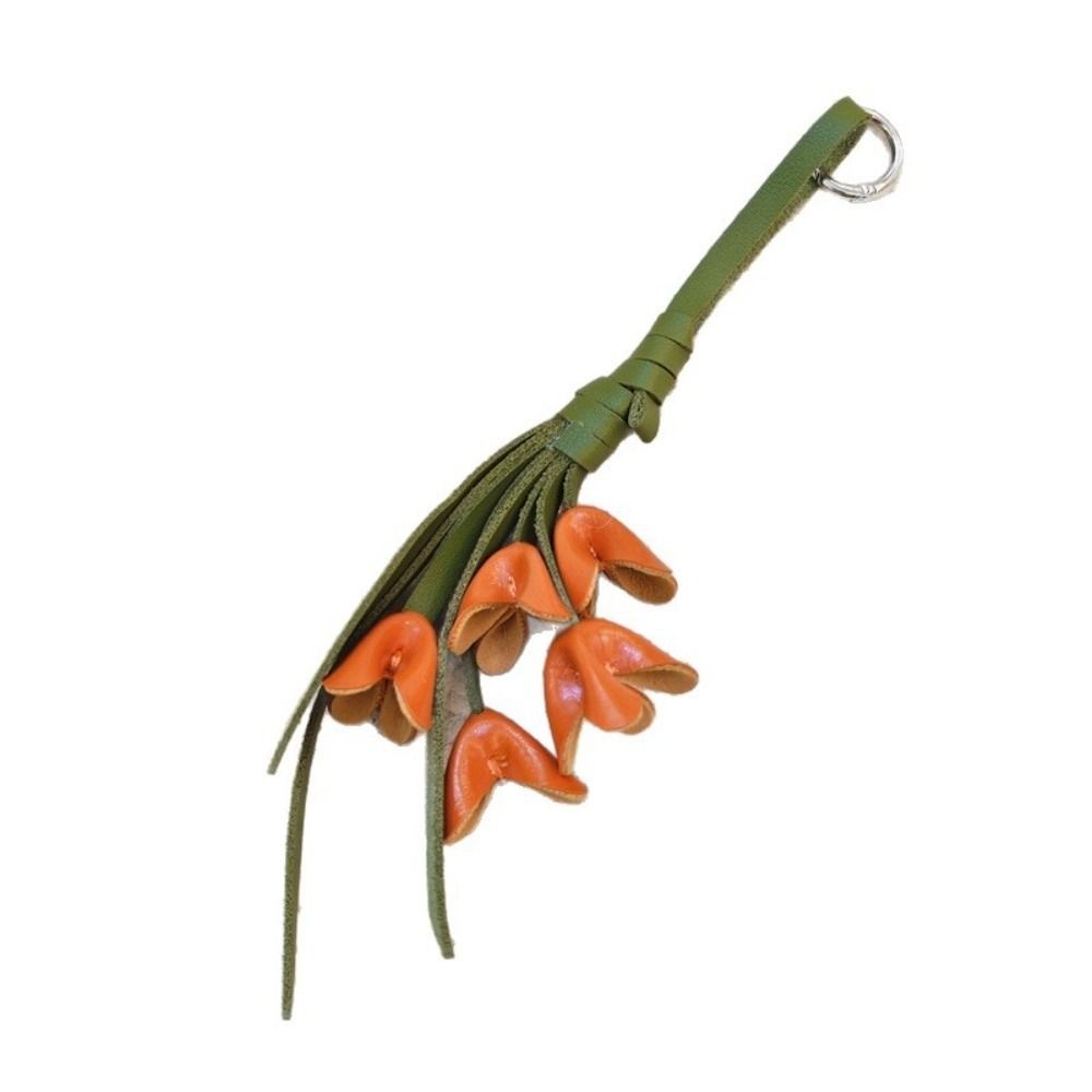 JIMMYCHOOEC Tulip Bó Hoa Da Mặt Dây Chuyền, Móc Treo Handmade Hoa Pu Móc Khóa, Hợp Thời Trang Sáng Tạo Hoạt Hình Túi Mặt Dây Chuyền Trang Trí