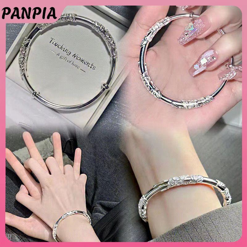 PNPIA- Bạc Nữ Toàn Diện Hoa Chuông Bướm Vòng Tay Ánh Sáng Sang Trọng Mở Có Thể Điều Chỉnh Vòng Tay Nữ Trang Sức Phụ Kiện
﻿