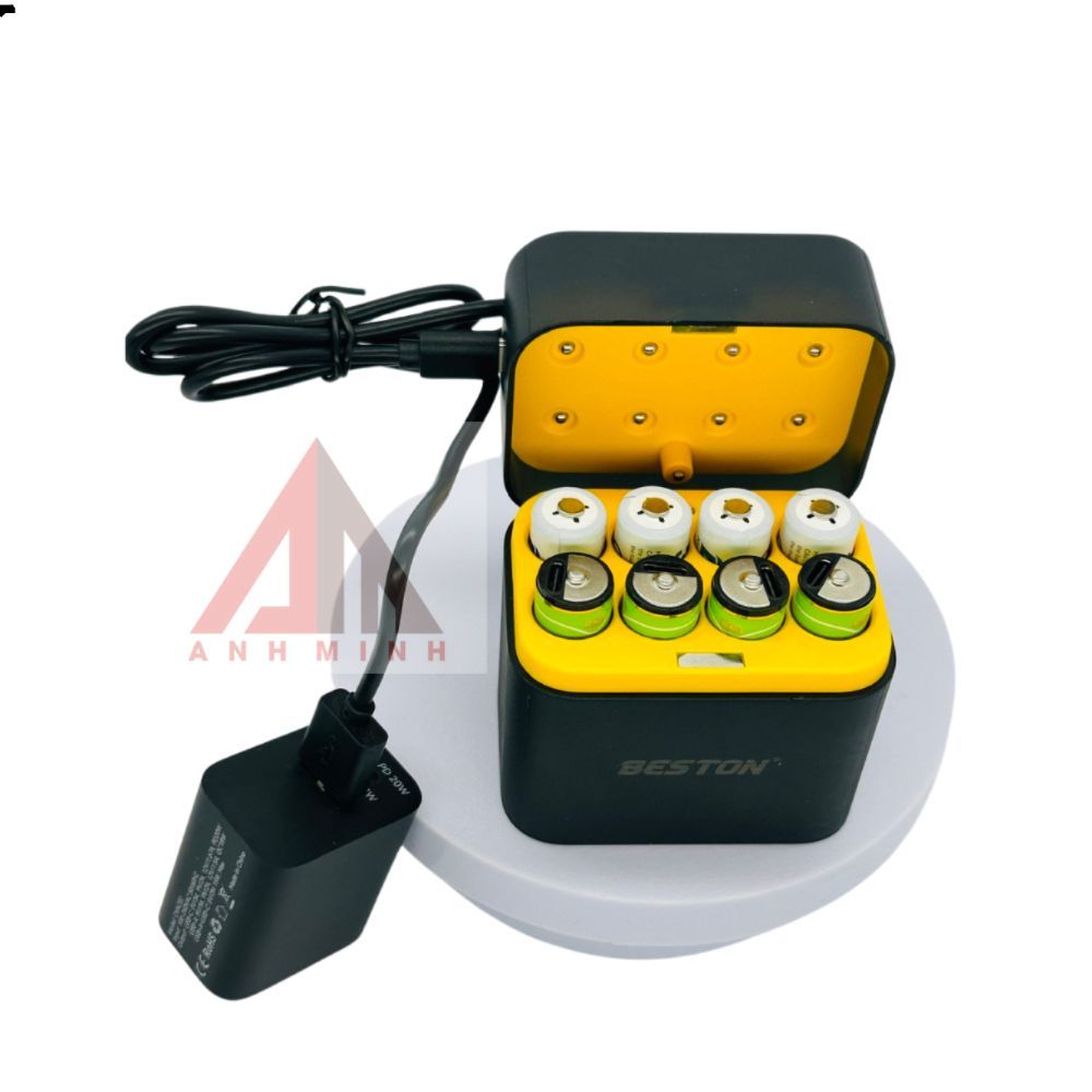 Hộp Sạc Pin BESTON M7036 M7037 – 8 Khe Sạc Pin AA/AAA Cổng USB Dng Cho Thiết Bị Điện Tử – Chính Hãng