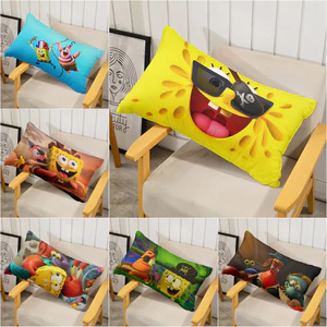 The SpongeBob Movie Search for SquarePants Vỏ gối Polyester hình chữ nhật một mặt, Máy giặt được, Thích hợp để trang trí phòng khách giường Sofa (Không bao gồm lõi)
