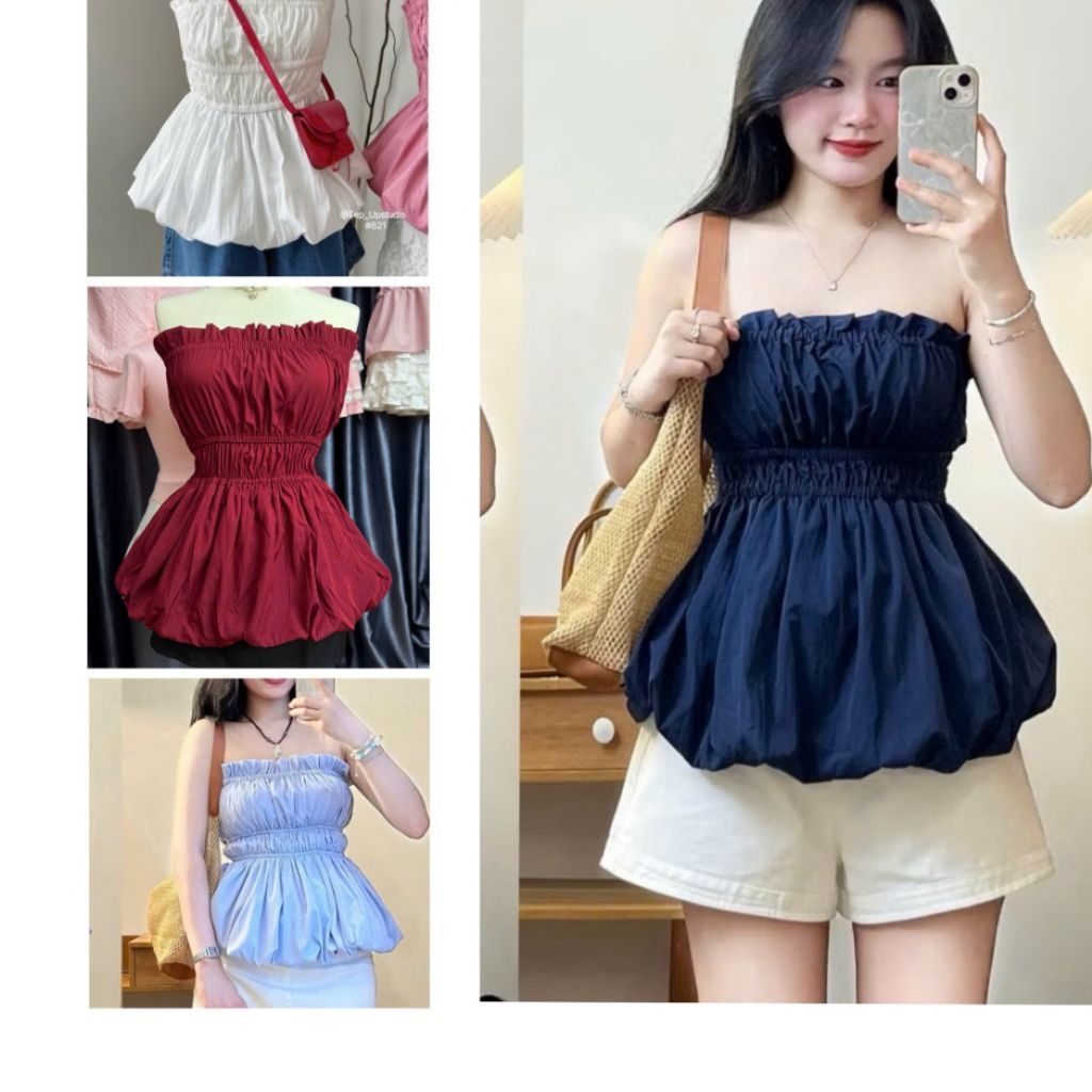 Áo Ống Gió Nhăn Bồng Xòe 2 Lớp - Sam Botique B44