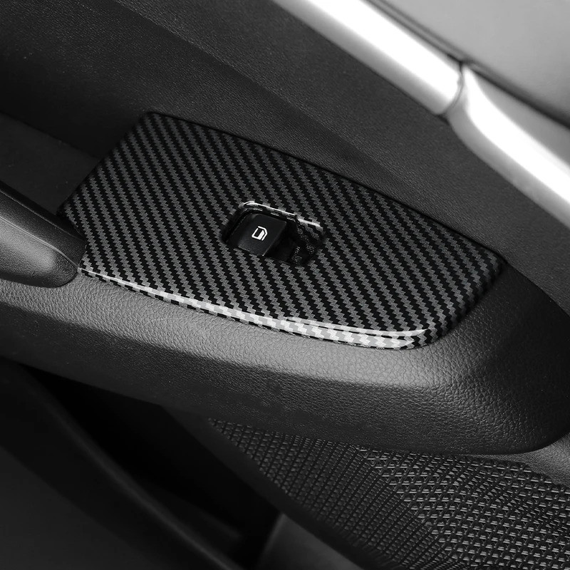 Dành Cho Xe Kia SELTOS 2021-2025 Xe Xoay Sợi Carbon Cửa Sổ Nút Công Tắc Có Viền Phần Nội Thất LHD