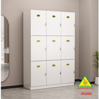 Tủ Locker gỗ MDF lưu trữ an toàn và thẩm mỹ TLK403 - Nội thất lắp rắp VIEDNONGADV