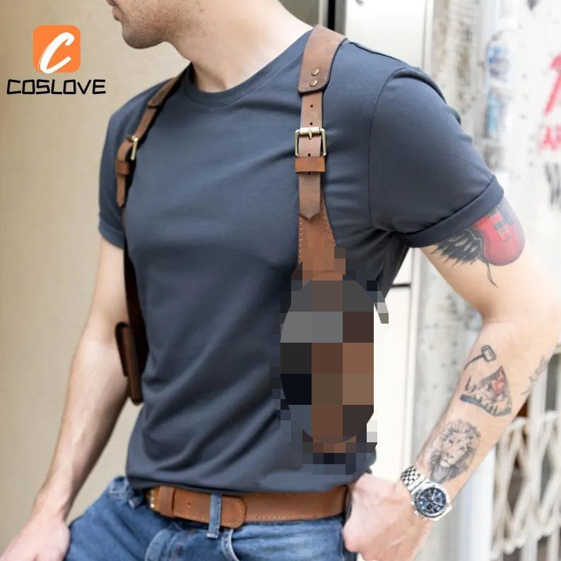 Trang phục cosplay Leon S. Kennedy Resident Evil 4, phù hợp cho người phụ nữ với dây vai và đạo cụ kèm theo