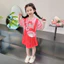 Bé Gái Hoạt Hình Áo Thun Mùa Hè Phong Cách Mới Giả Hai Mảnh Đầm Thường Ngày 90-140 Size HQC0