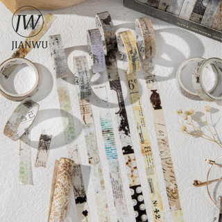 JIANWU 10 Cuộn / bộ Basic Life Series Họa Tiết Vintage Phong Cảnh Chất Liệu Cắt Băng Washi Sáng Tạo DIY Tạp Chí Văn Phòng Phẩm