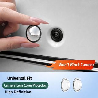PYCOU 2 / 4 Vỏ bảo vệ ống kính bảo vệ, Tấm chắn chống mưa HD Vỏ bảo vệ Camera phía trước, Nắp bảo vệ chống va chạm PC hình cầu cho mẫu Tesla
