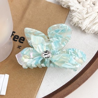 Kovoi / Phong Cách Mới Ánh Sáng Kết Cấu Sang Trọng Acetate Kẹp Tóc Hoa Cao Cấp Đính Kim Cương Kẹp Tóc Nữ Cá Mập Kẹp Phụ Kiện Tóc