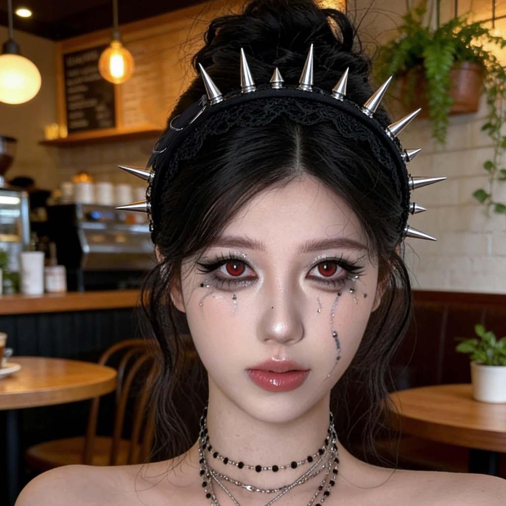Băng đô Gothic Punk da PU, style Y2K và Harajuku dành cho nữ