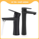Vòi lavabo inox 304 đen cao cấp, vòi lavabo nóng lạnh thiết kế hiện đại, vòi lavabo phòng tắm bền đẹp VRM010, 029 — ảnh 2