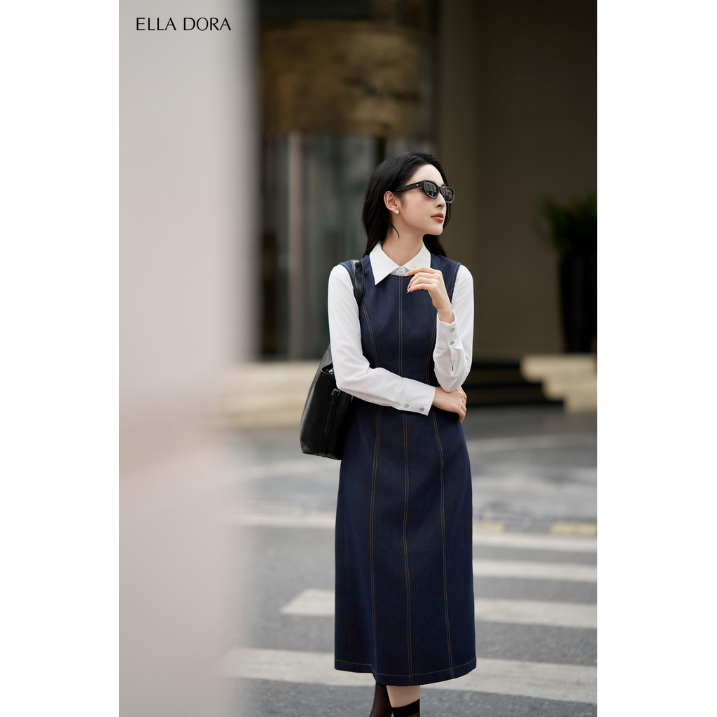 Áo sơ mi nữ ELLA DORA thiết kế nẹp giấu form suông mềm mại thanh lịch phong cách công sở [SM133]