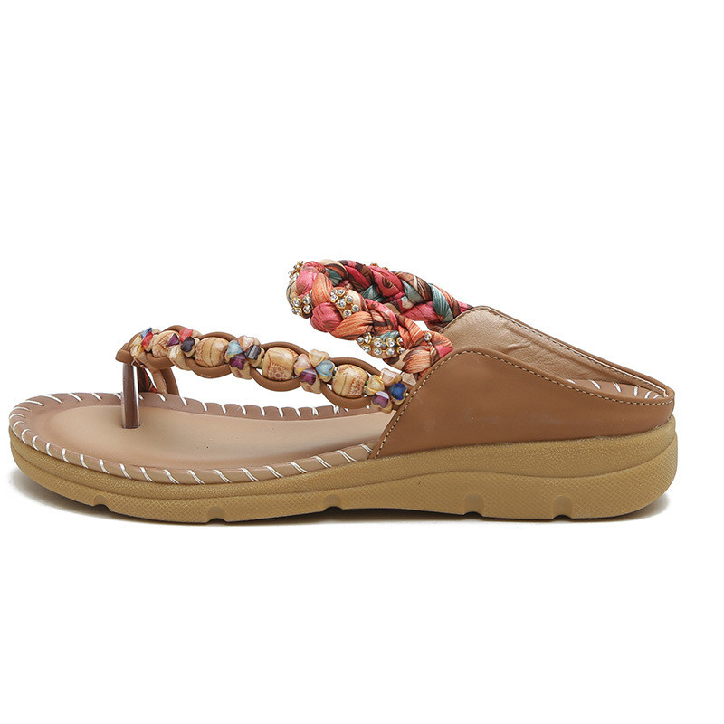 3 Màu Size Lớn 36-41 Dép Đế Dày Nữ Mùa Hè Chống Trơn Trượt Chống Mài Mòn Phong Cách Bohemian Mặc Bên Ngoài Đi Biển Kỳ Nghỉ Dép Thời Trang J