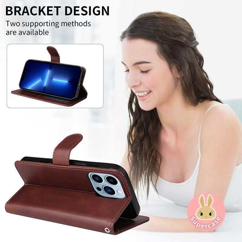 Ốp Điện Thoại Ví Doanh Nhân Da Sang Trọng Cho iQOO Z11 Z10 Z10X Z9 Turbo Pro Plus Z8 Z8X Z7 Pro Z7X Z7i Z6 Pro Z5 Z5X 5G 4G Bao Trọn Gói Giá Đỡ Thẻ Lật Vỏ Mềm Đơn Giản