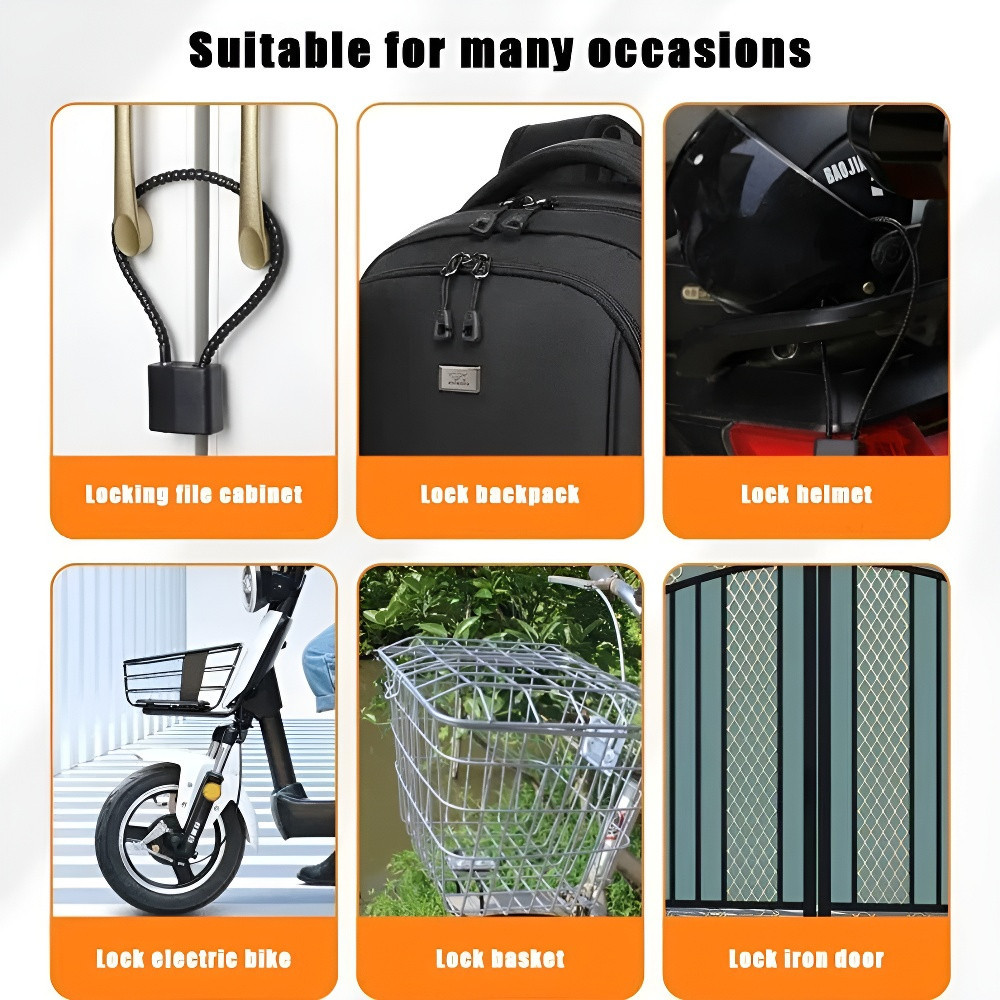 【COD】Khóa móc dây thép chống trộm có thể điều chỉnh độ dài, dùng cho tủ ký túc xá, tủ locker, kèm chìa khóa tiện lợi.