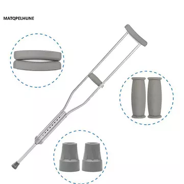 MATQPELHUNE 6 Cái / bộ Phụ Kiện Nạng nách Bộ Miếng Lót Thay Thế Cao Su Chống Trơn Trượt Nách Đệm Tay Miếng Lót Phụ Kiện VN