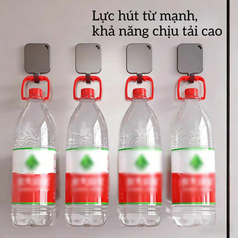 Bộ Móc Treo Đa Năng Thép Carbon - Từ Tính Mạnh, Không Khoan, Dùng Cho Nhà Bếp, Phòng Tắm & Tủ Lạnh