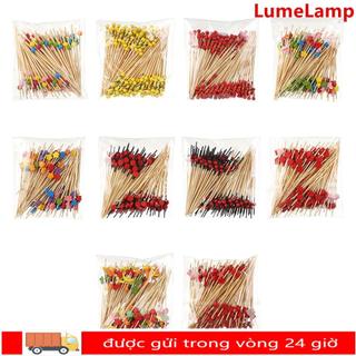 LUMELAMP 100 Chiếc Que Trái Cây Dùng Một Lần Salad Sandwich Tăm Cupcake Trái Cây Nĩa Tăm Xiên Thực Phẩm Trái Cây Cocktail Trang Trí