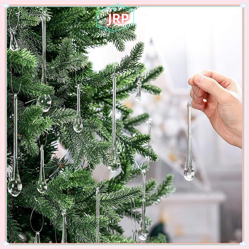 JRP 10 Chiếc Trong Suốt Pha Lê Mưa Treo Mặt Dây Đèn Chùm Hạt Thủy Tinh Rèm Phụ Kiện Treo Trang Trí Phần DIY JRP
