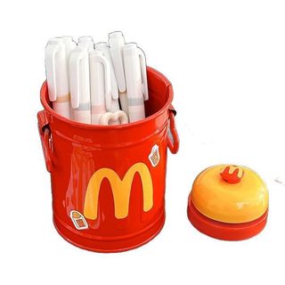 McDonald 's Hộp Đựng Bút Nhỏ Xô Sinh Viên Để Bàn Đồ Trang Trí Dễ Thương Văn Phòng Phẩm Trang Điểm Bàn Chải Lưu Trữ RCMT