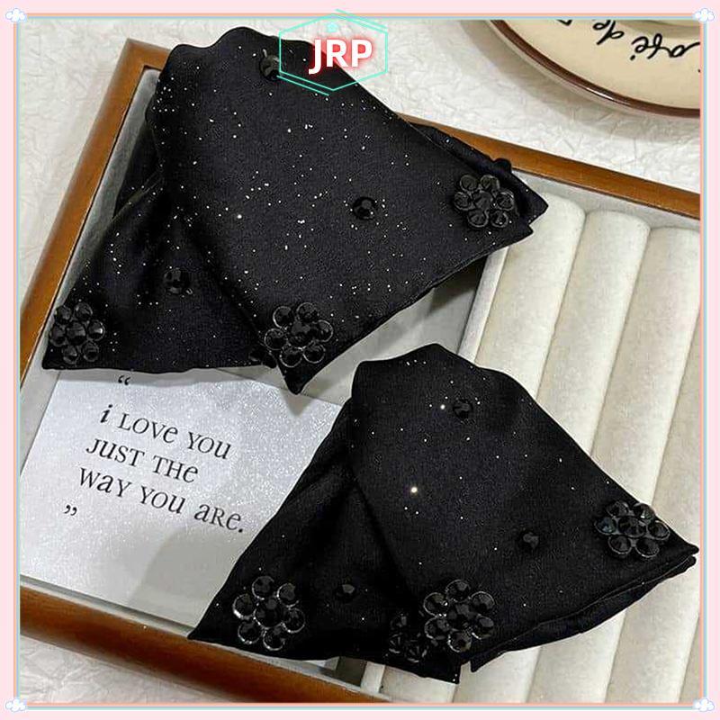 Kẹp tóc nơ lớn JRP với chất liệu satin mềm và chi tiết kim cương giả, phụ kiện thời trang cho nữ