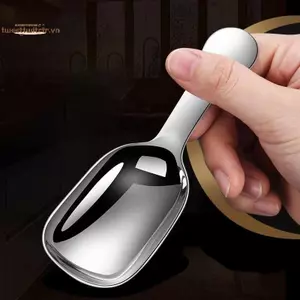 TRTR Thép Không Gỉ Bánh Tráng Miệng Thìa Tay Cầm Ngắn Thìa Vuông Mini Dễ Thương Trà Thìa Muối Thìa Cà Phê Thìa Nhà Bếp Bộ Đồ Ăn VN