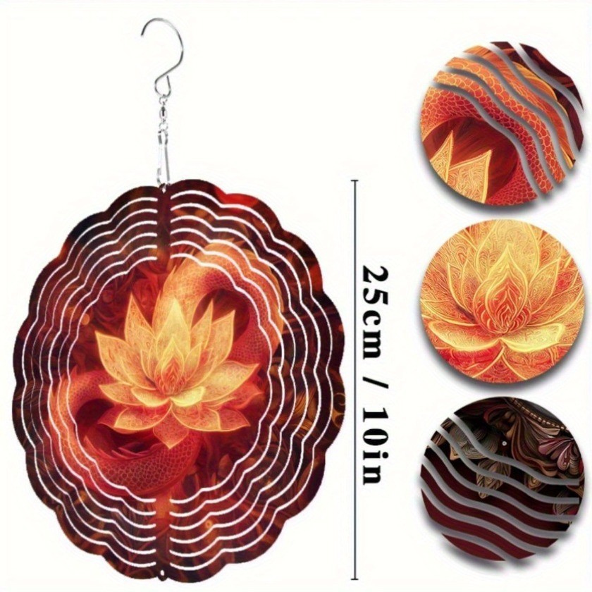 CIFbuy Chuông gió Mandala Spinner Trang trí sân vườn ngoài trời Treo trang trí cho sân nhà