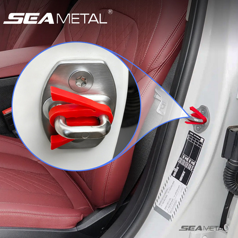 SEAMETAL Khóa Cửa Ô Tô Giảm Chấn Miếng Lót Dải Silicon Khóa Cửa Buckel Bảo Vệ Vỏ Giảm Chấn Âm Thanh Đệm Deadener