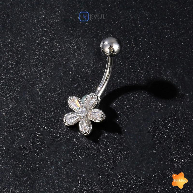 [KvJJL-t] Nhẫn rốn hoa bằng thép không gỉ Vòng xỏ lỗ rốn dành cho nữ Cô gái Nhẫn xỏ khuyên bụng gợi cảm Trang sức cơ thể mới
