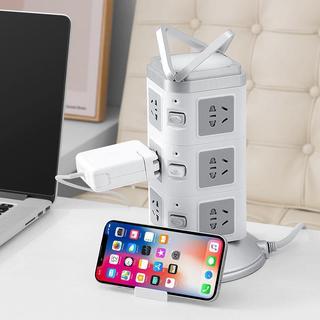 Ổ cắm bàn văn phòng Sạc điện thoại di động USB có bảo vệ quá tải Dải nguồn dọc Bảng dây đèn ngủ đa chức năng QNPU