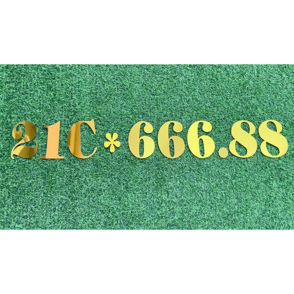 Biển Số Nổi Alu vàng gương cao 12 cm Dán Xe Tải,Trang Trí Xe Tải,Biển Số Dán Thùng Xe chiều dài chữ tổng thể 85 cm