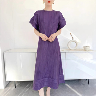 Váy Xếp Ly Miyake Mùa Hè Cho Nữ, Phong Cách Mới Với Thiết Kê Váy Xòe Tay Niche