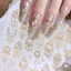 FAVORITEGOODS 5D Móng Tay Nghệ Thuật Dán, Sáng Bóng Retro Baroque Scepter Móng Tay Nghệ Thuật Đề Can, Sang Trọng Vương Miện Vòng Cổ Phong Cách Móng Tay Đề Can Phụ Kiện Trang Sức