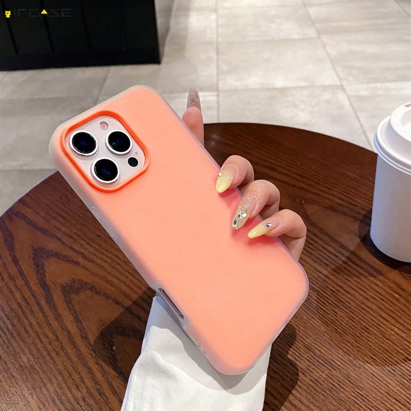 Tương Thích Cho iPhone 14 Plus 13 12 Mini Pro Max XS Max X 14ProMax Ốp Điện Thoại 2in1 2 Trong 1 Màu Kẹo Cam Hai Lớp Nhiều Màu Sắc Mờ Trắng Trong Suốt Vỏ