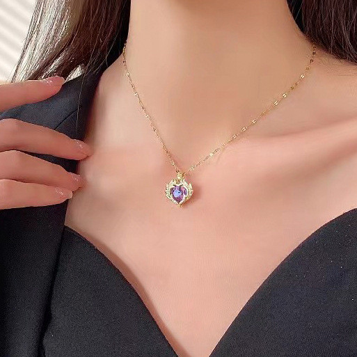 Vòng cổ đầy màu sắc trái tim đại dương cao cấp đa năng