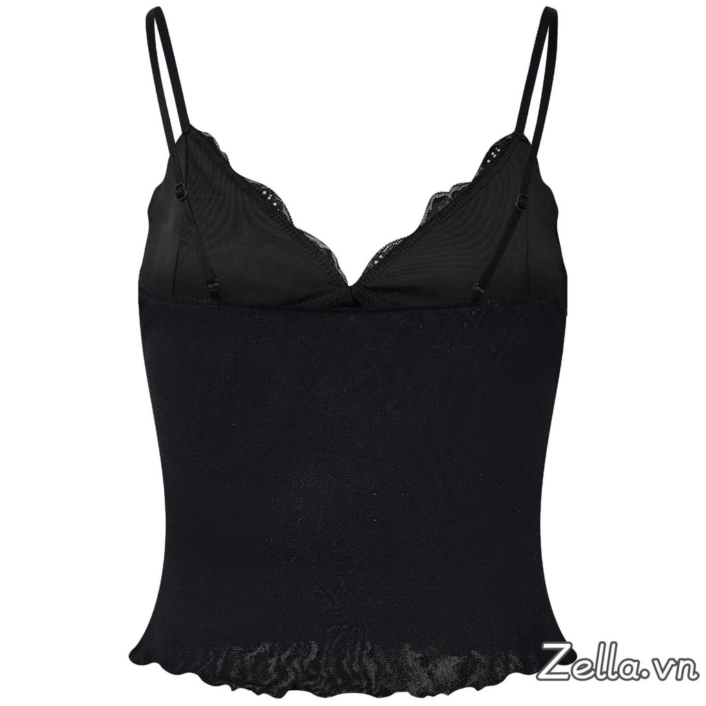 Camisole mỏng ren lưới cho phụ nữ, cổ chữ V, dây spaghetti, phù hợp mùa hè