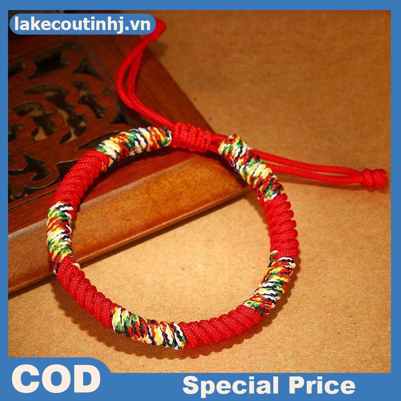 Lu Tây Tạng Phật Giáo Vòng Tay May Mắn Unisex Có Thể Điều Chỉnh Vua Nút Dây Đỏ Vòng Tay Dành Cho Nam Nữ Cặp Đôi Pulsera tinhj