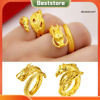 {Bs} Nhẫn cặp đôi 3D Rồng Phượng Hoàng Màu Vàng Mở Đề Nghị Có Thể Điều Chỉnh Nhẫn Cưới Quà Tặng Kỷ Niệm Người Lớn Knuckle Nhẫn Trang Sức Ngón Tay
