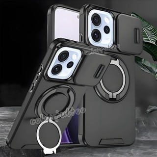 Nhẫn Từ Tính Giá Đỡ Ô Tô Dành Cho Oppo Reno 15 Pro Max Mini 15ProMini 15F Reno15Pro Reno15F 5G Armor Vỏ Chống Sốc Trượt Cửa Sổ Camera Bảo Vệ Ốp điện thoại PC Cứng