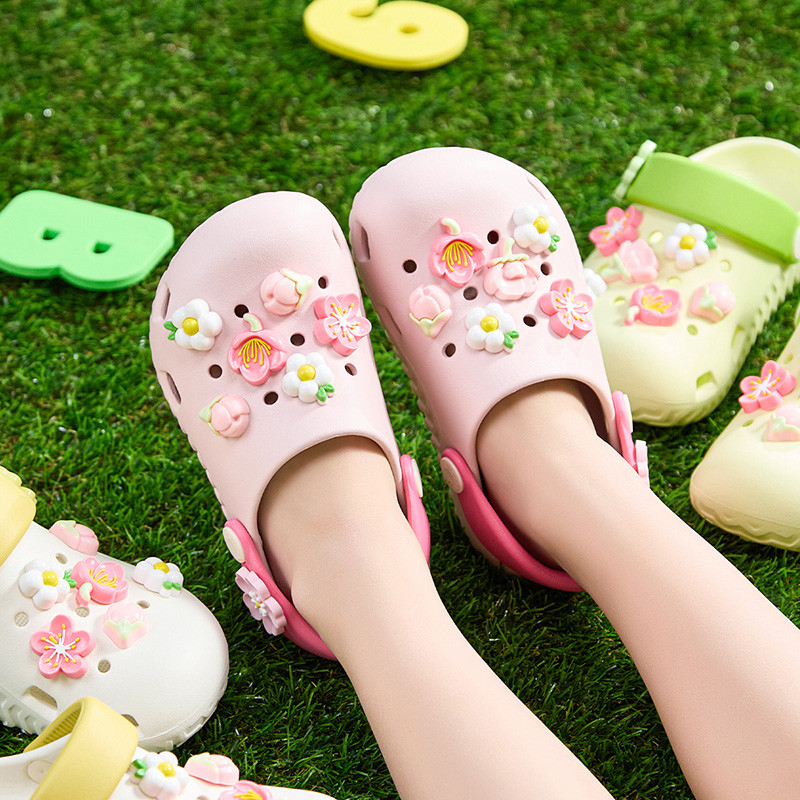 Cheerful Mario Dép sục hoa thời trang dành cho bé gái Dép sục hoa kiểu đẹp thể thao ngoài trời đế mềm