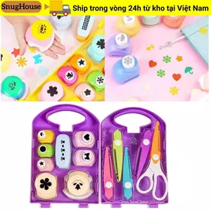 SNUGHOUSE Bộ hình đục lỗ thủ công dành cho trẻ em, có hộp lưu trữ Bộ thủ công DIY Kích thước nhỏ, các dự án DIY bằng nhựa Máy cắt hình dạng thủ công cho trẻ em từ sáu tuổi trở lên